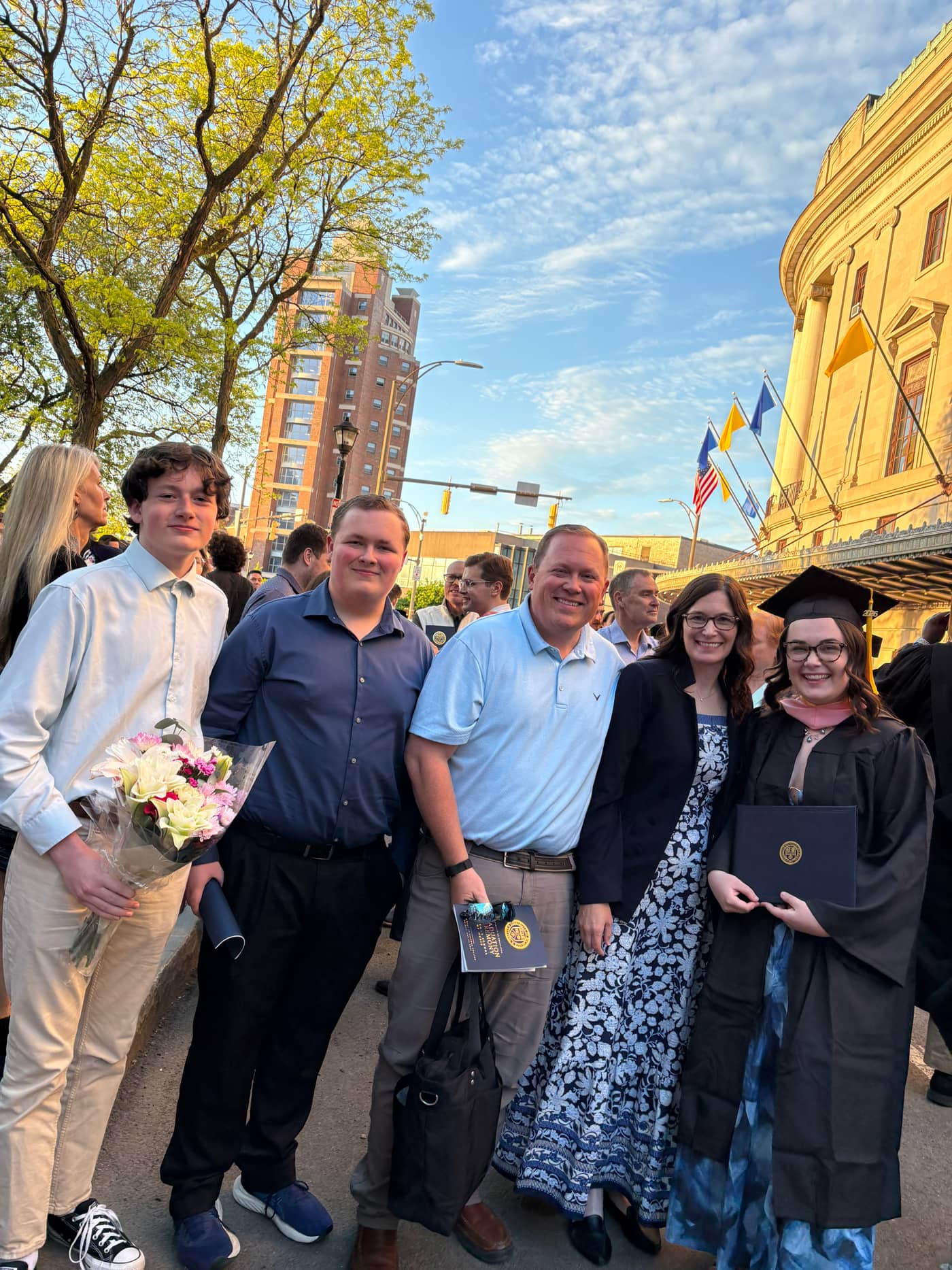 The McLaughlin family together at a graduation
